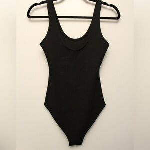 Zara Ribbed Black Bodysuit